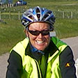 Mrs. Gorp in her bicycling helmet